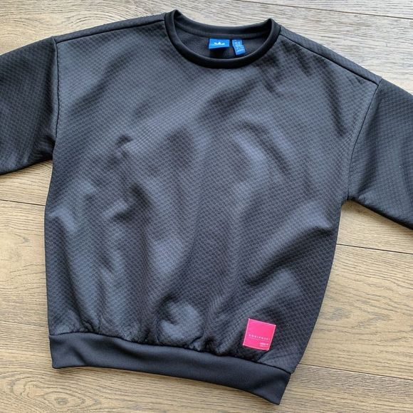 ✨$5/$25 Adidas X Eqt Equipment Black Sleeve Quilted Pullover Girls 11 Years Old - Picture 2 of 5